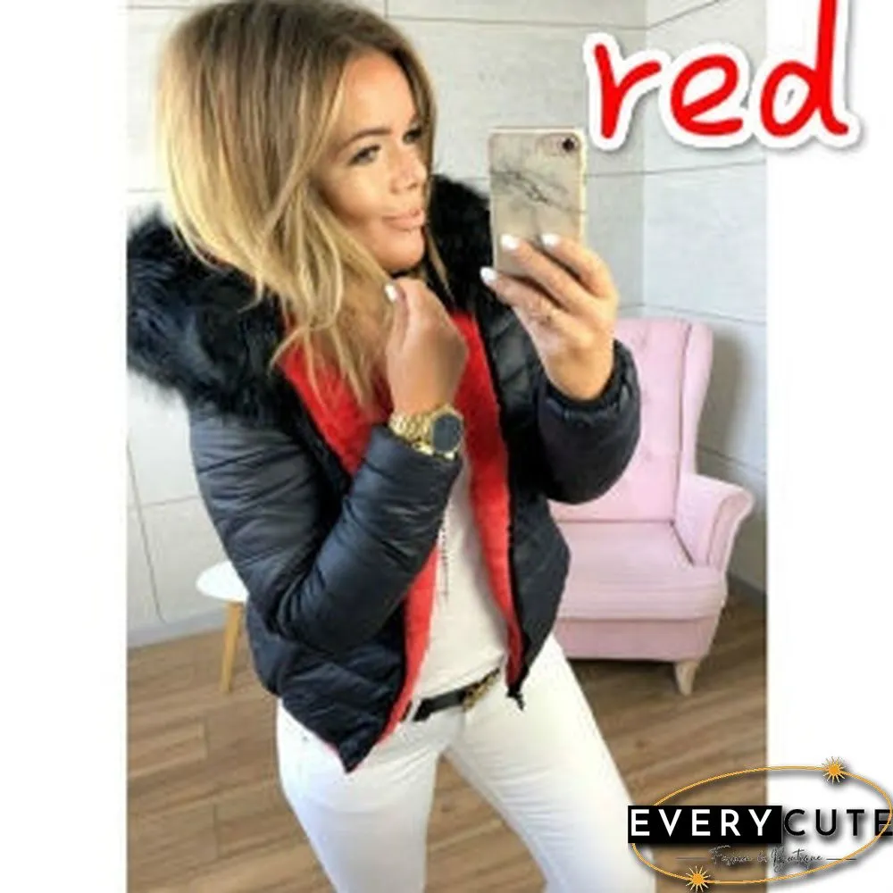 New Fashion Women Long Sleeve Faux  Fur Hooded Winter Coat Casual Vintage Lady Thick Warm Padded Faux Fur Coat Outwear Jackets Plus Size S-3XL