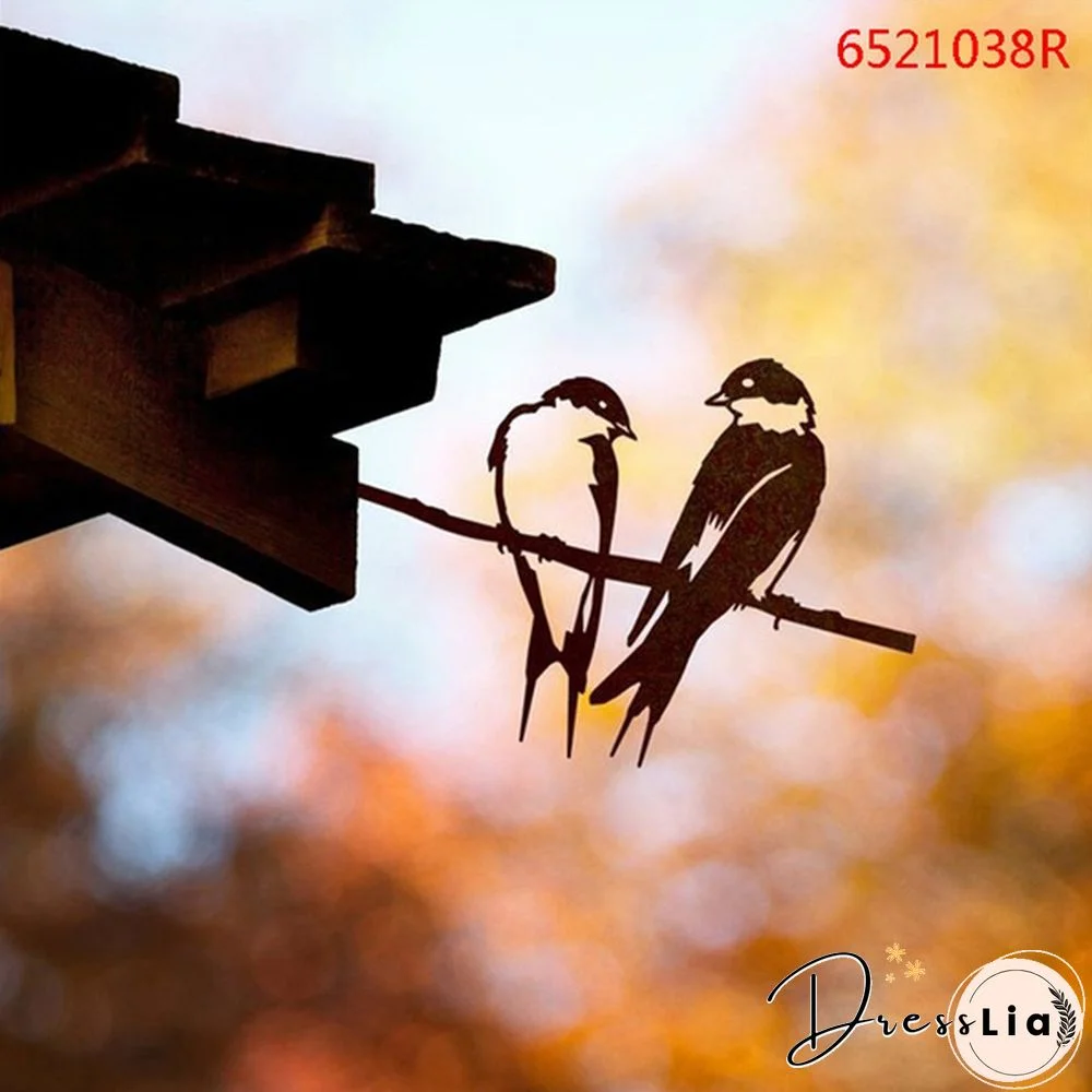 Tree Metal Art Yard Garden Outdoor Branch Gnomes Decoration Sign Rustic Hanging