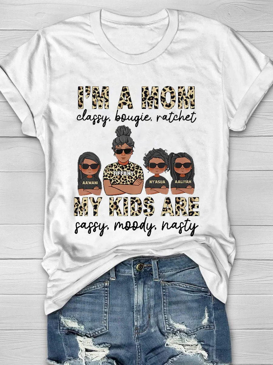 I'm A Mom Print Short Sleeve T-Shirt