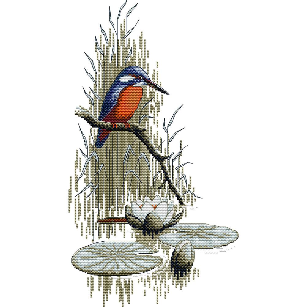 

27*43CM 14CT Stamped Cross Stitch - Kingfisher By The River, 501 Original