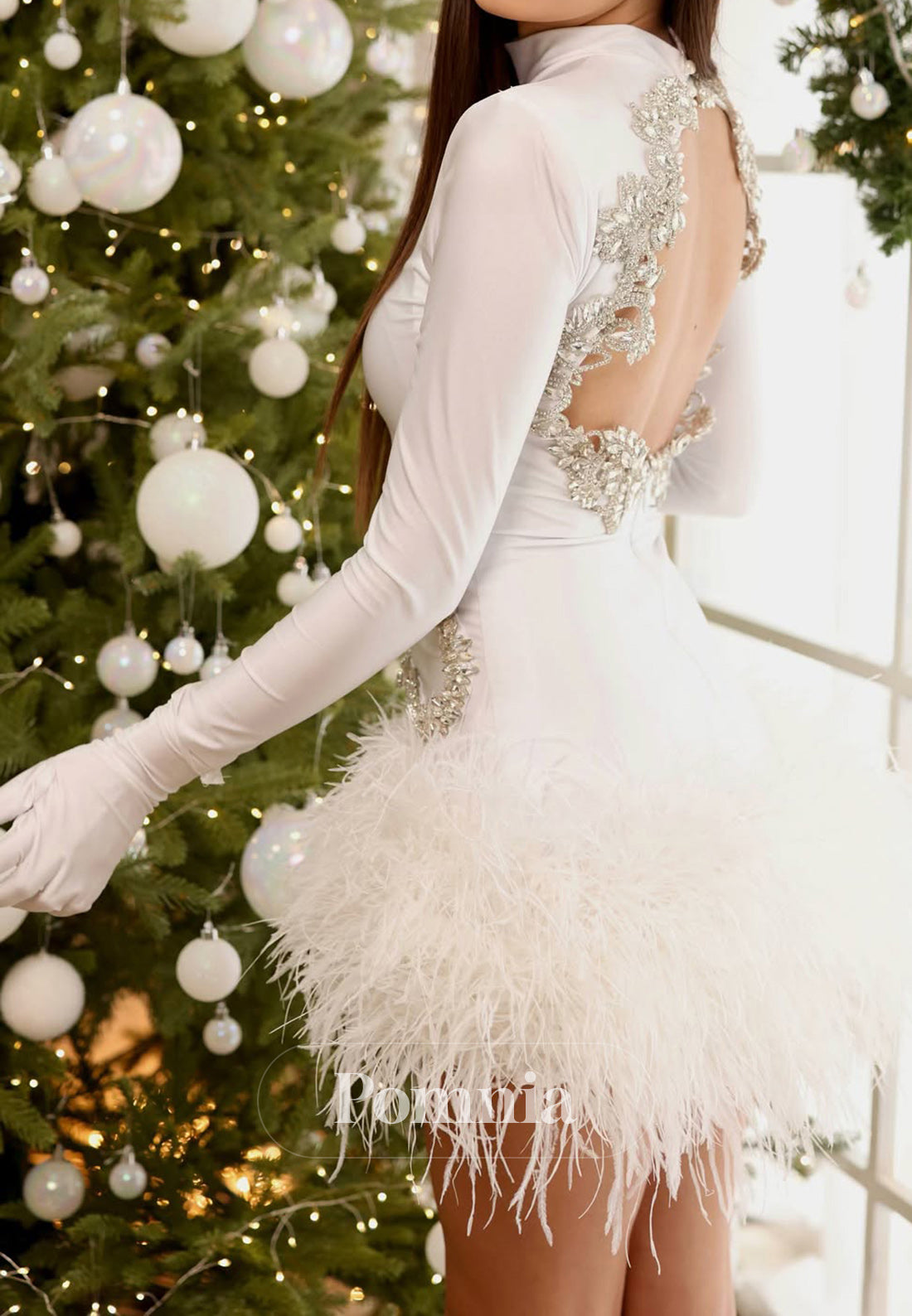 backless chiffon prom dress Lilla Cavallo
