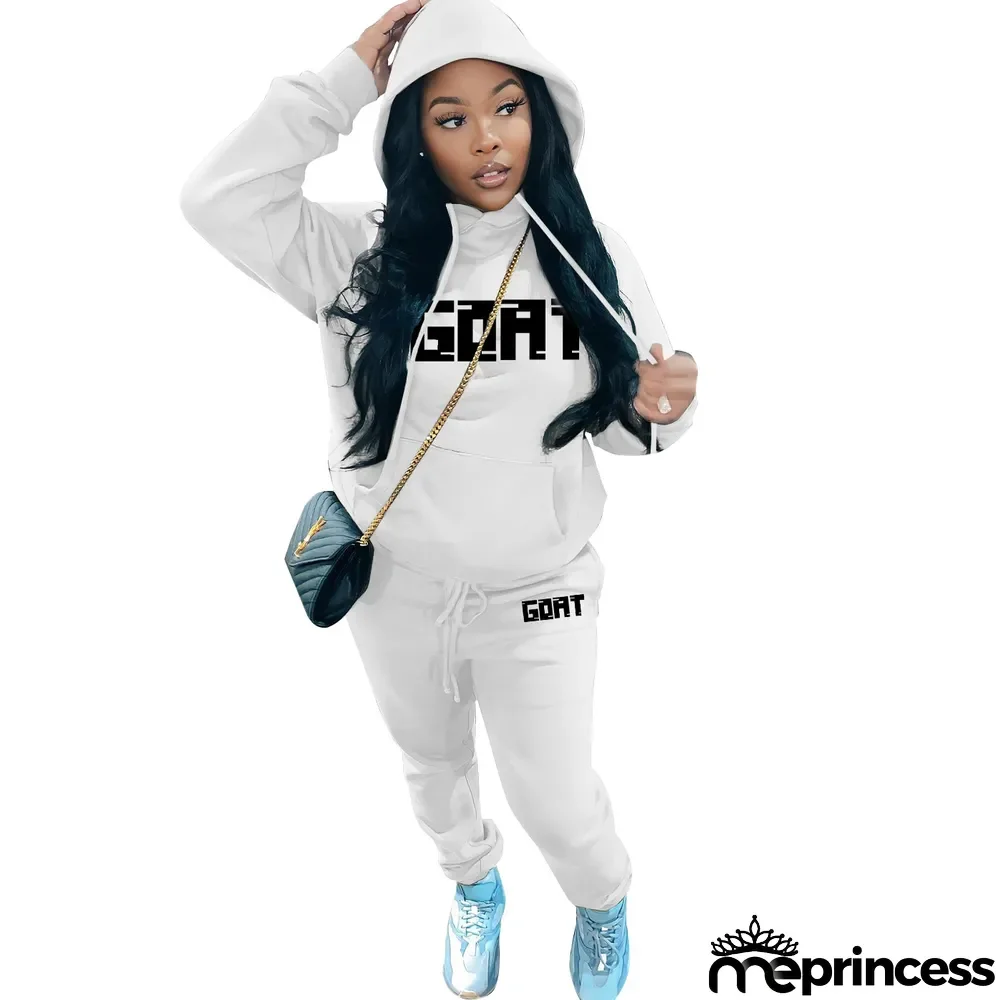 Women's Fashion Casual Fleece Hoodies Two-Piece Hoodie Tracksuit