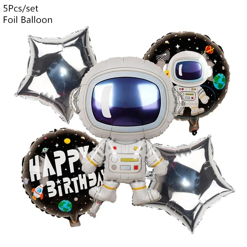 Outer Space Party Astronaut Rocket Ship Foil Balloons Galaxy/Solar System Theme Party Boy Kids Birthday Party Decoration Favors
