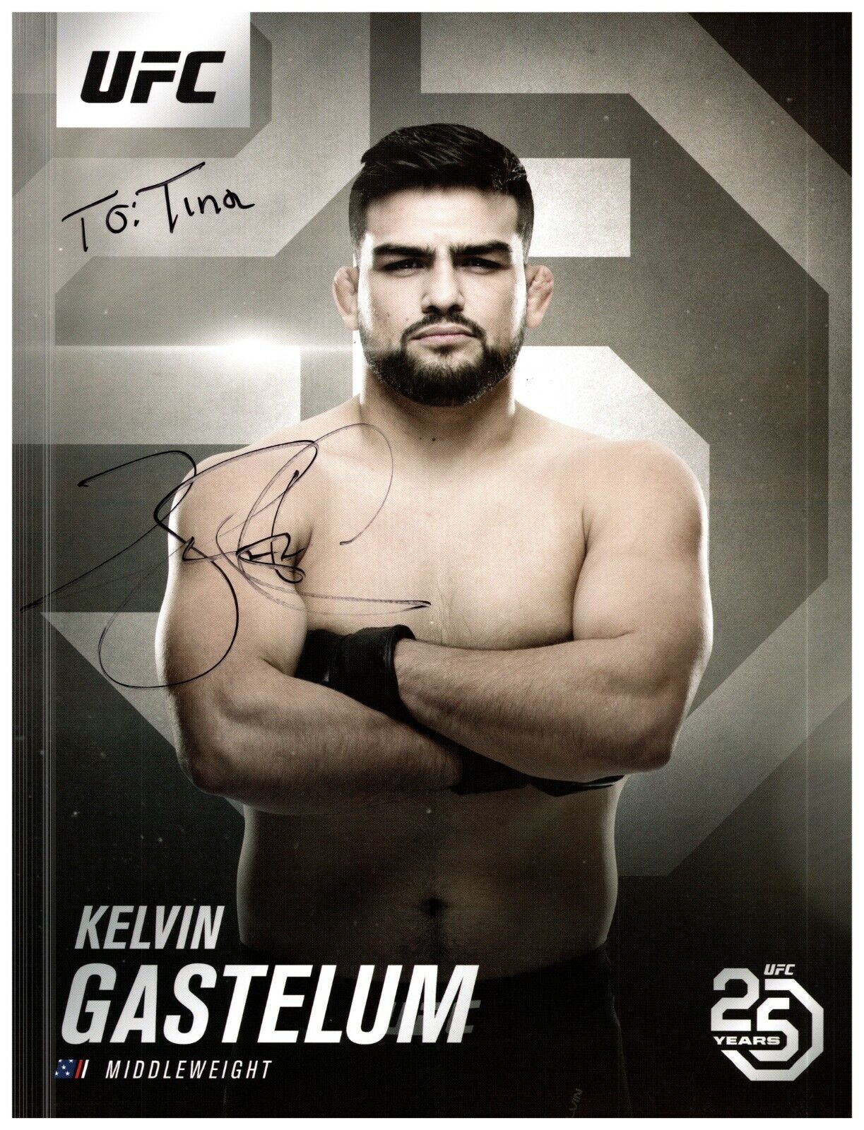 ~~ KELVIN GASTELUM Authentic Hand-Signed UFC FIGHTER