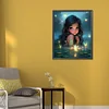 (40*50cm)Girl and Butterfly - Round Partial AB Drill Diamond Painting