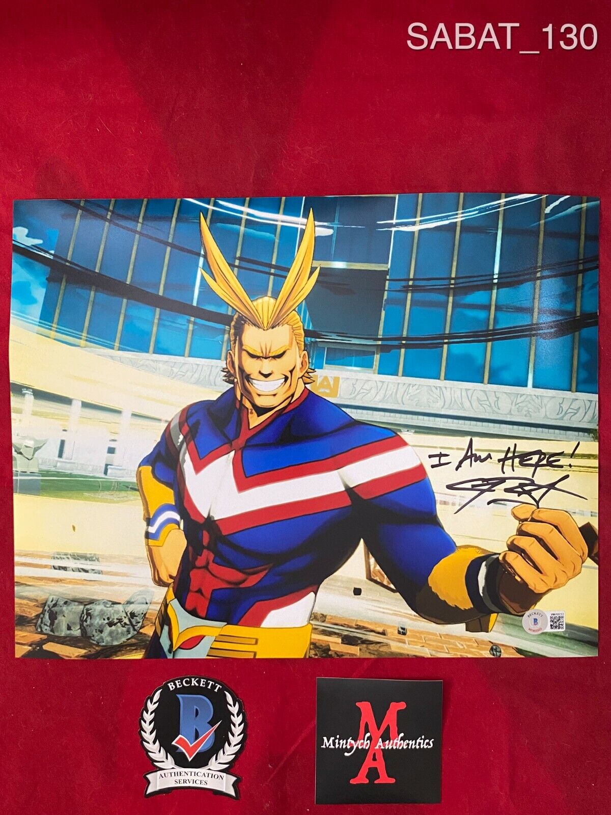 CHRISTOPHER SABAT SIGNED 11x14 Photo Poster painting! MY HERO ACADEMIA! ALL MIGHT! ANIME BECKETT