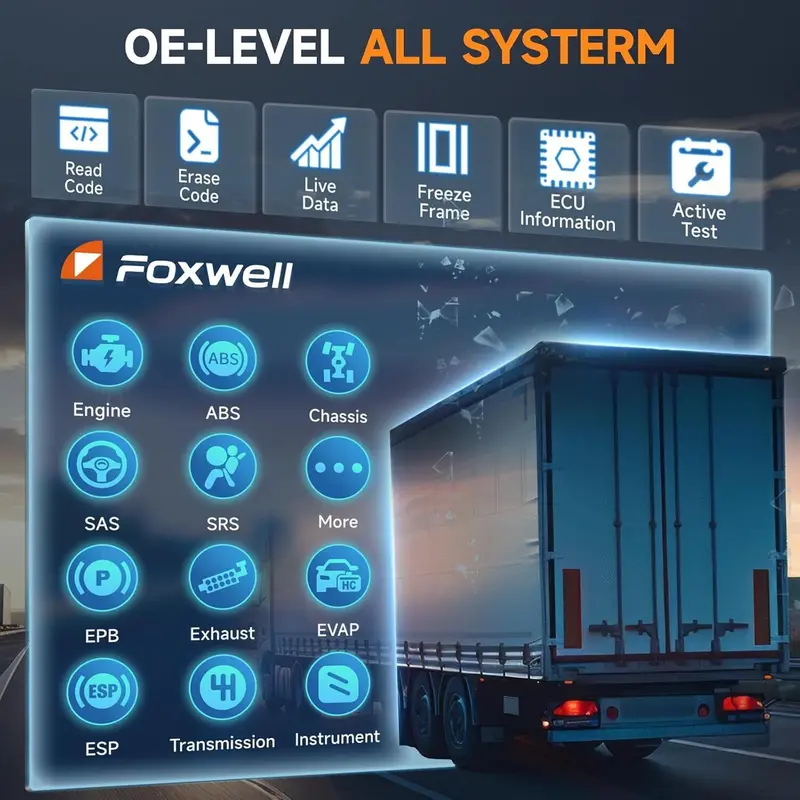 Product Introduction of FOXWELL HD500 Heavy Duty Truck Scanner with DPF Regen Full System Diesel Diagnostic Tool obd2 scanner Trucks Automotive Battery Relay Tester Vehicle Abs Bleeding 9