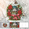Christmas House DIY 2D Flat Acrylic Double Sided Diamond Painting Hanging Pendant
