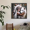 Diamond Painting-DIY Full Round Drill Girl Dog