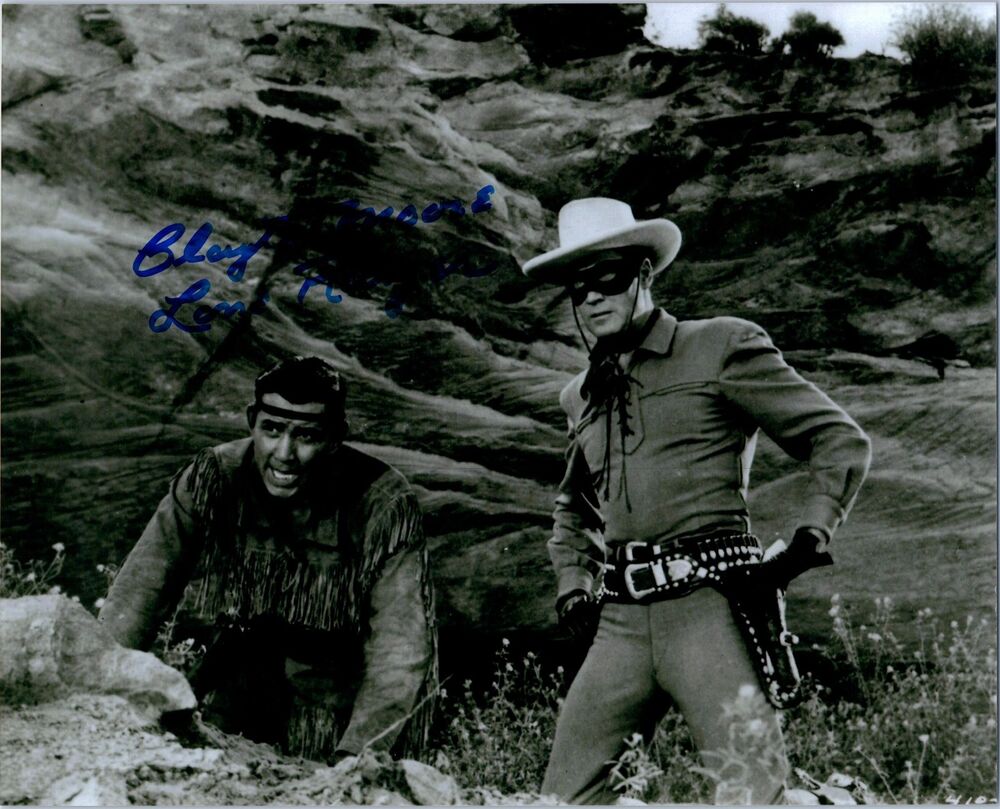 CLAYTON MOORE Signed Autographed THE LONE RANGER 8X10 Photo Poster painting