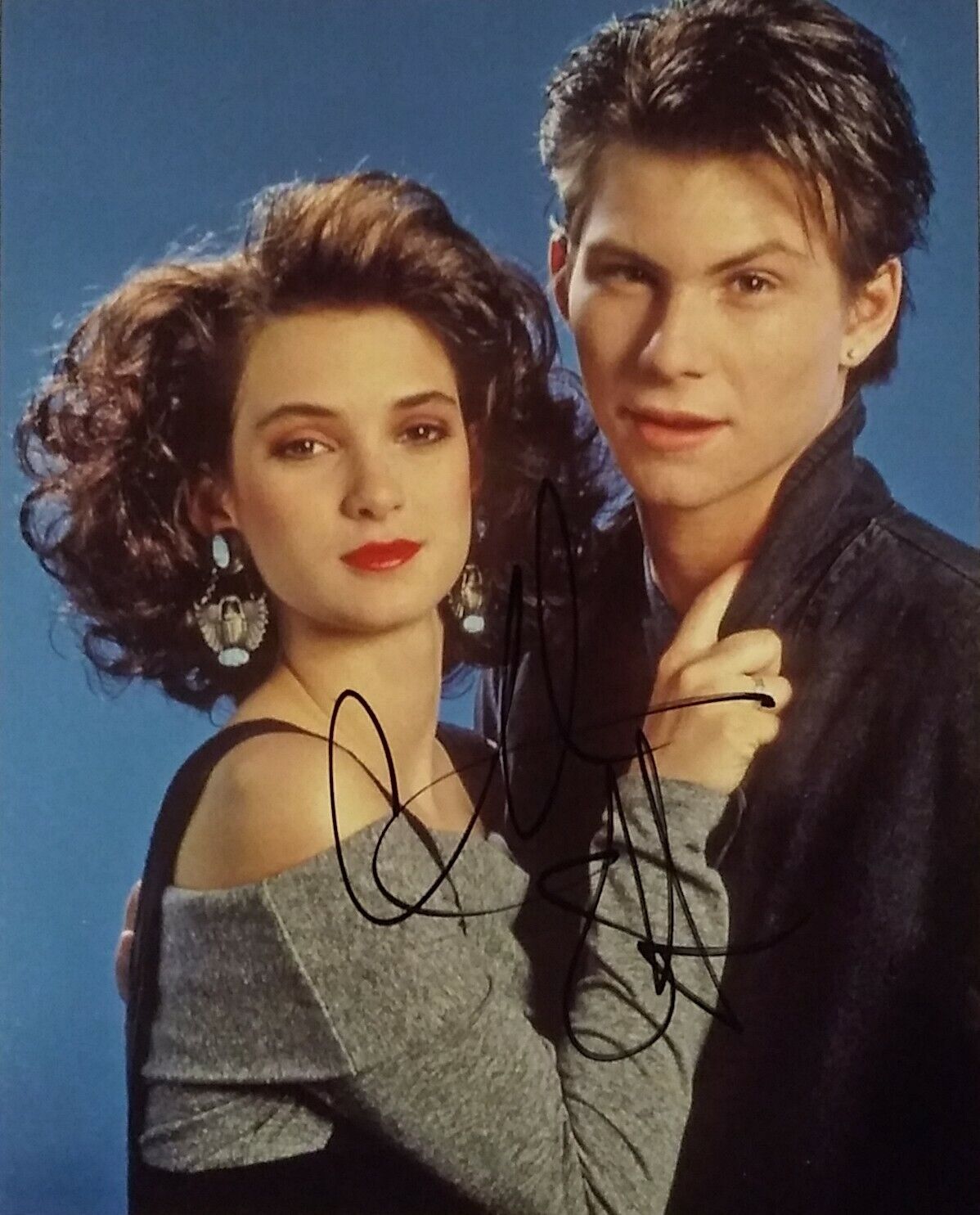 Christian Slater signed 8 x 10