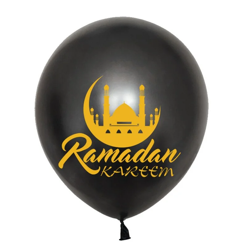 10pcs Eid Mubarak Metal Latex Balloon Ramadan Kareem Decoration Air Globos Ramadan Mubarak Muslim Islamic Festival Party Decor