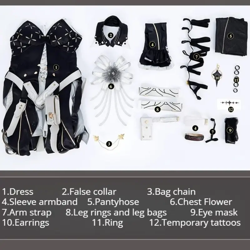 [Wetrose] Pre-Order Wuthering Waves Phrolova Black Dress Game Outfit Cosplay Costume 