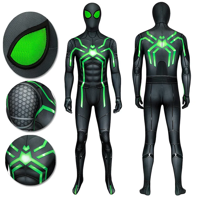 Spider-man Spandex Suit PS4 Stealth Big Time Green Bodysuit