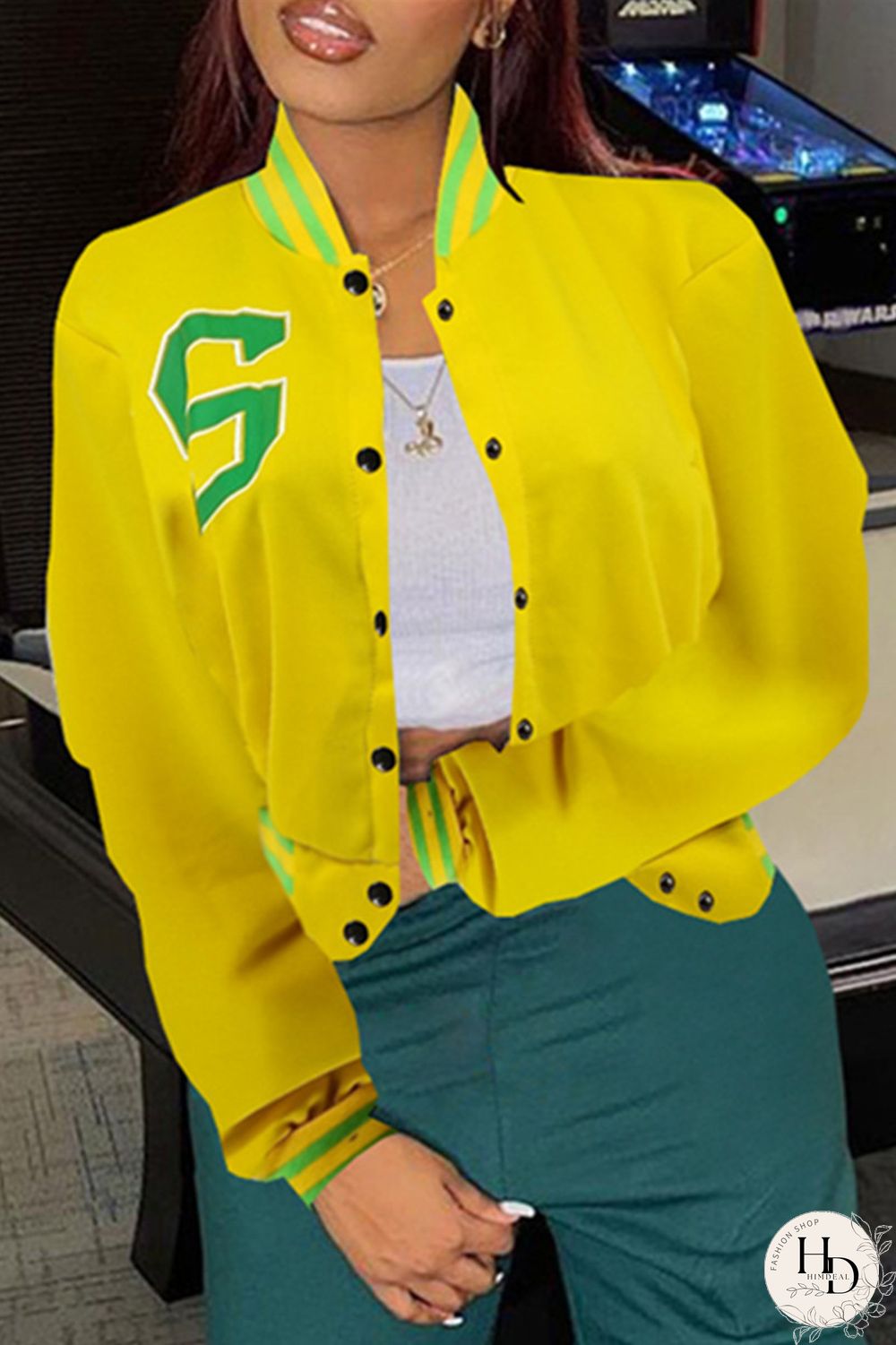 Yellow Fashion Casual Patchwork Cardigan Outerwear