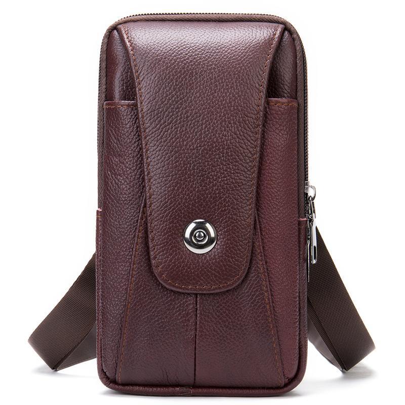 Men's Belt Bag Lightweight Retro Shoulder Bag Leather Crossbody Bag
