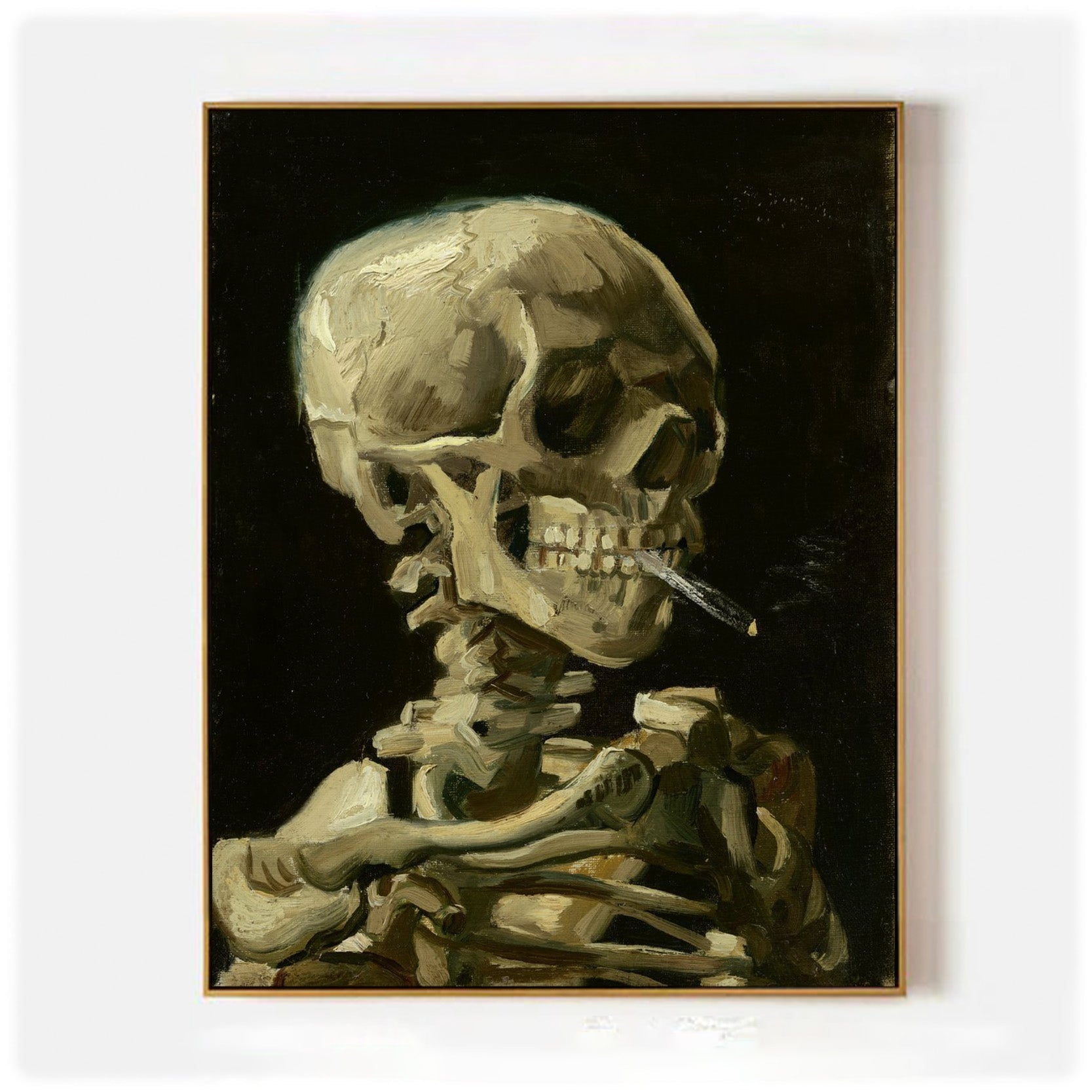 Arabelart Skull with Burning Cigarette by Vincent van Gogh - Famous Art Reproduction