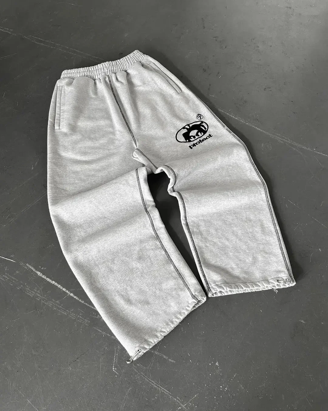 Aonga Y2k Baggy Pants Men Women Harajuku Hip Hop Graphic Embroidered Casual Pants Striped Gray Sweatpants High Waisted Straight Pants 1226 aonga