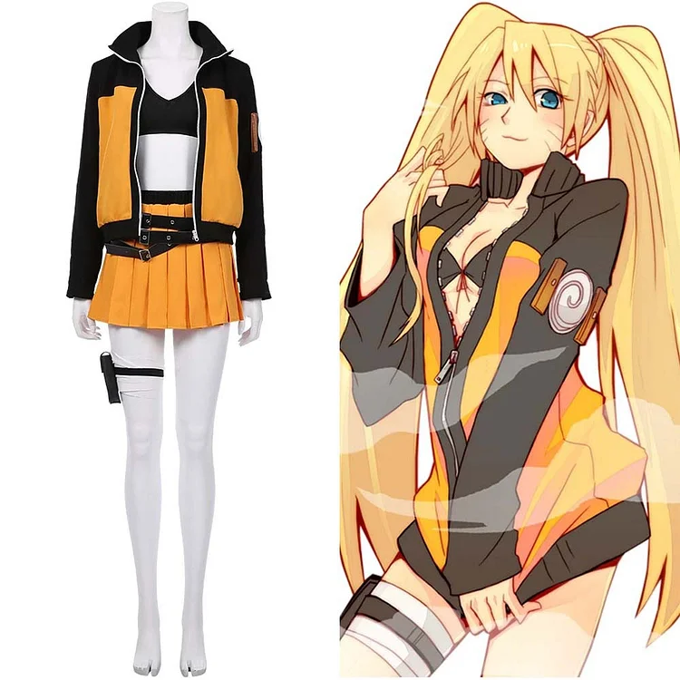 Female Naruto Uzumaki from Naruto Halloween Cosplay Costume