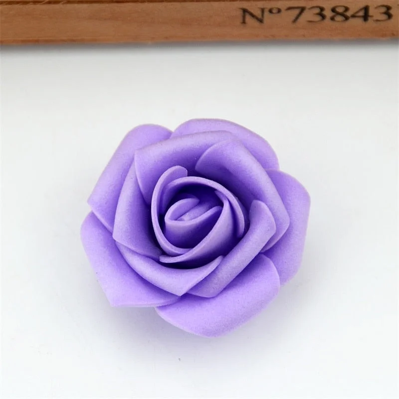 20pcs/lot 4cm Mini Artificial PE Foam Rose Flower Heads Wedding Home Decoration Handmade Diy Christmas Fake Flower Ball Craft
