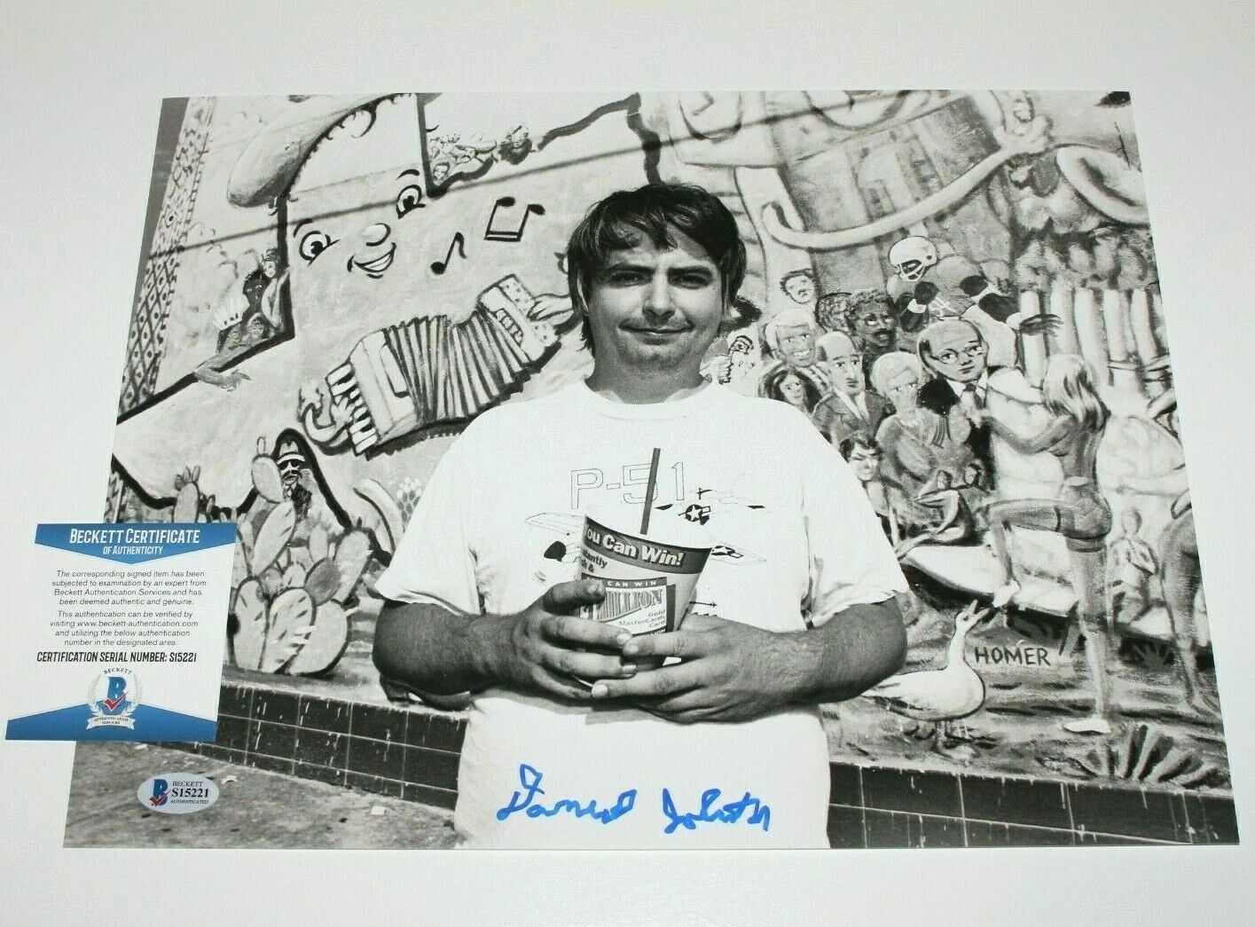 SINGER DANIEL JOHNSTON SIGNED 11x14 Photo Poster painting BECKETT COA PROOF HI, HOW ARE YOU A