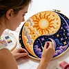 Stamped Cross Stitch Kit for Adults Celestial Sun Moon Wall Art 11CT tapestrymarket
