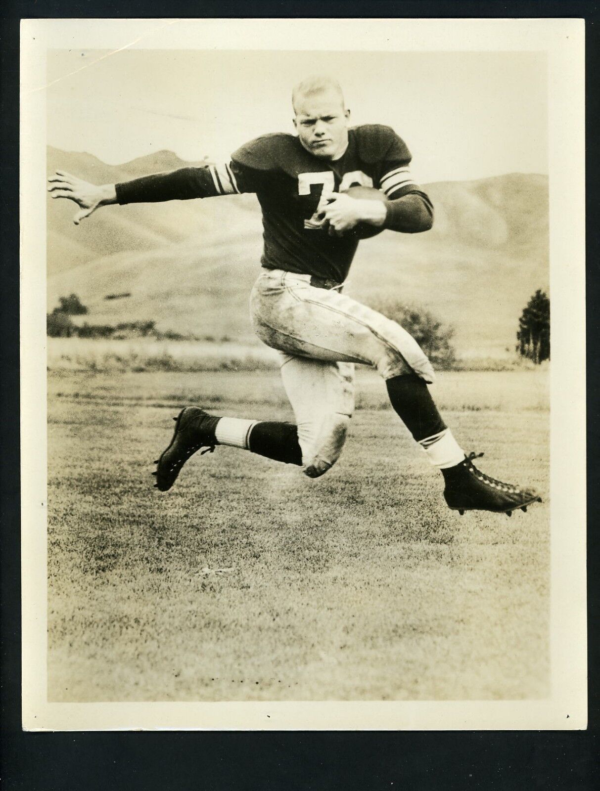 Stormy Pfohl circa 1949 Press Original Photo Poster painting with Baltimore Colts team stamp