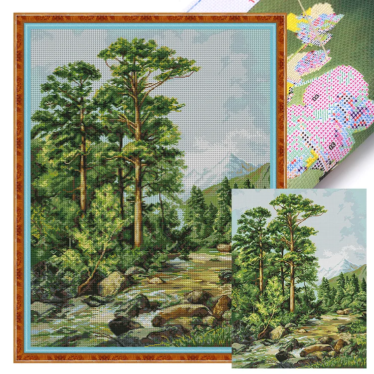 『Joy Sunday』Creek - 14CT Stamped Eco-Friendly Cotton Thread Cross Stitch(52*69cm)(Backstitch)