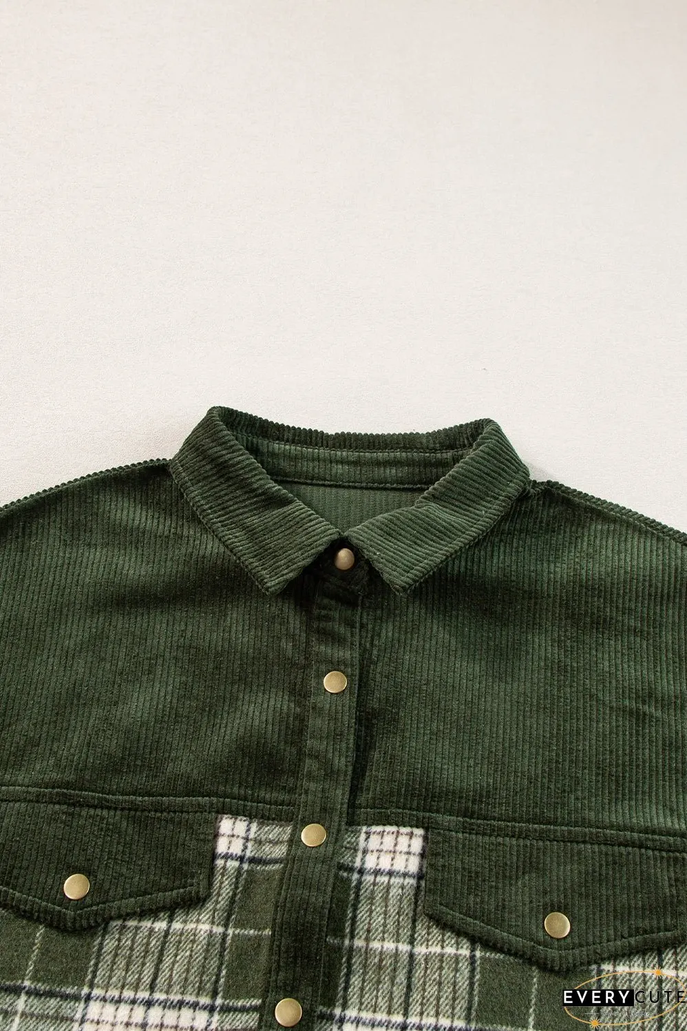 Comfortable Plaid Corduroy Jacket
