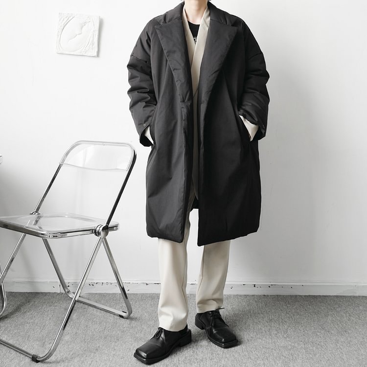 Dawfashion-Fashion Loose Mid-length Cotton Coat-Yamamoto Diablo Clothing