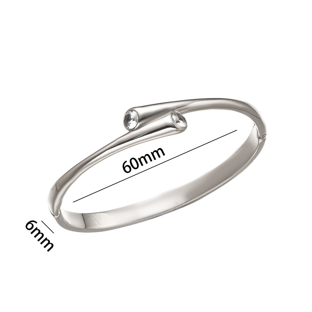Titanium Steel Minimalist Bracelet Hot Selling Vacuum Furnace Electroplated Smooth Stainless Steel Bracelet