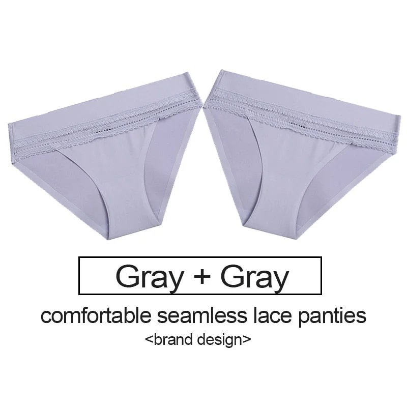 2PCS/Set Lace Panties Women's Underwear Female Lingerie Seamless Panties Underpants Sexy Briefs Intimates Woman Girls Pantys