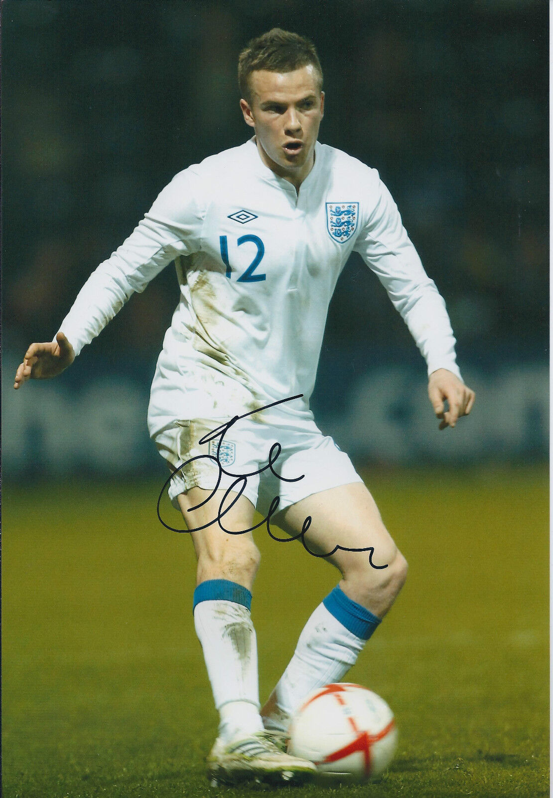 Tom CLEVERLEY SIGNED 12x8 Photo Poster painting AFTAL Autograph COA Manchester United England