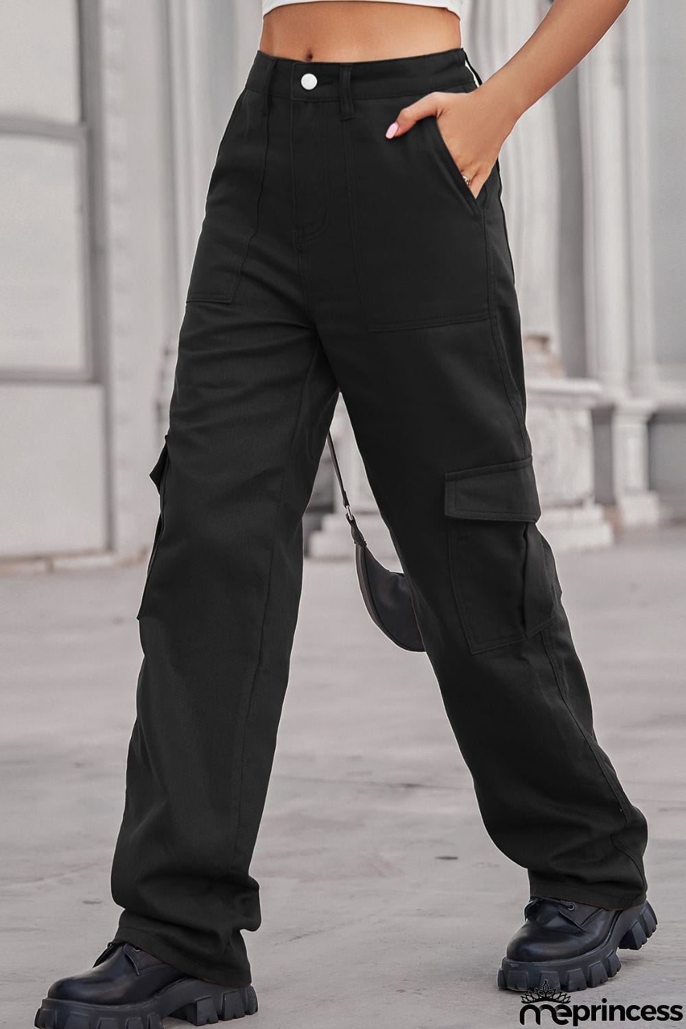 Long Straight Leg Jeans with Pockets