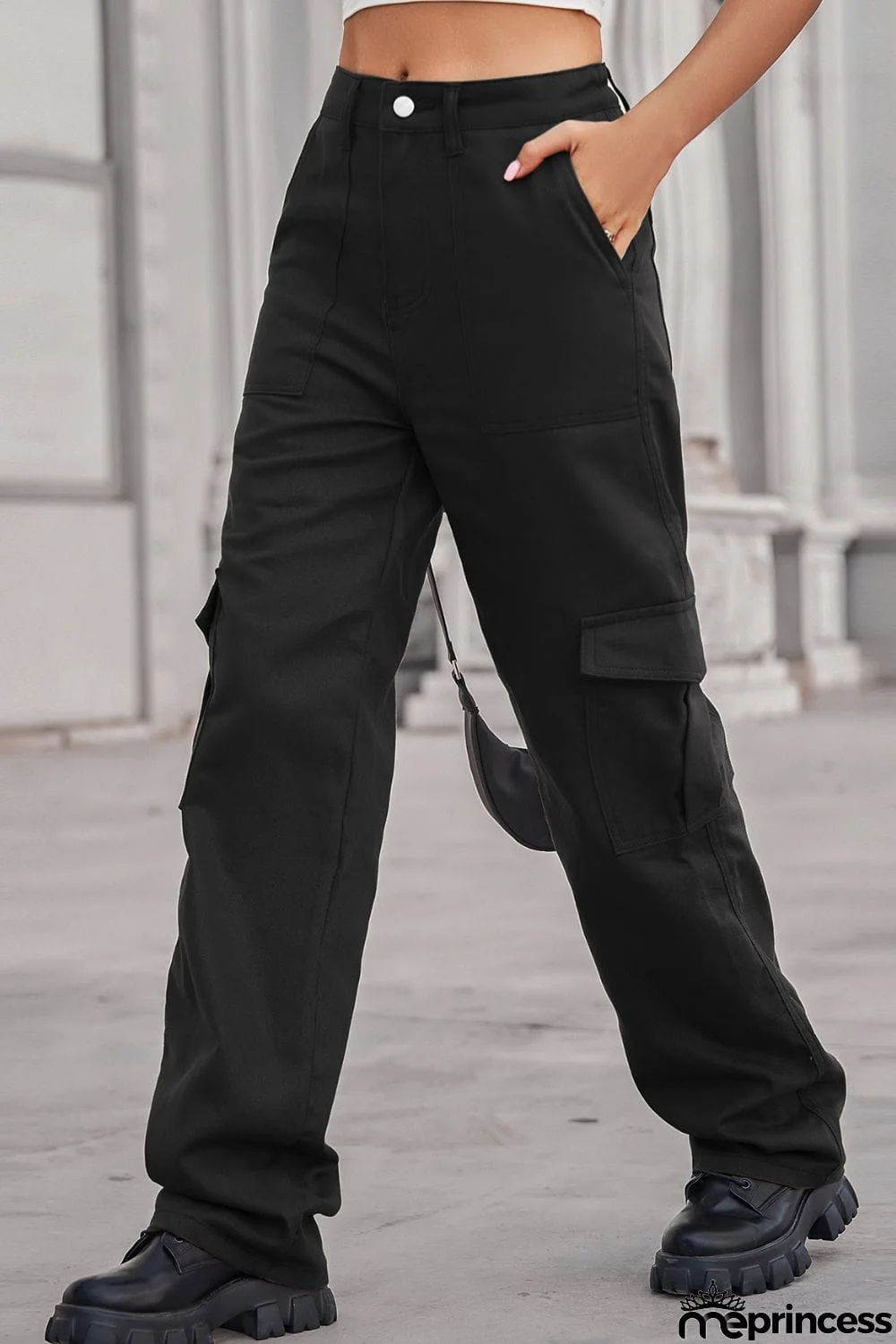 Long Straight Leg Jeans with Pockets