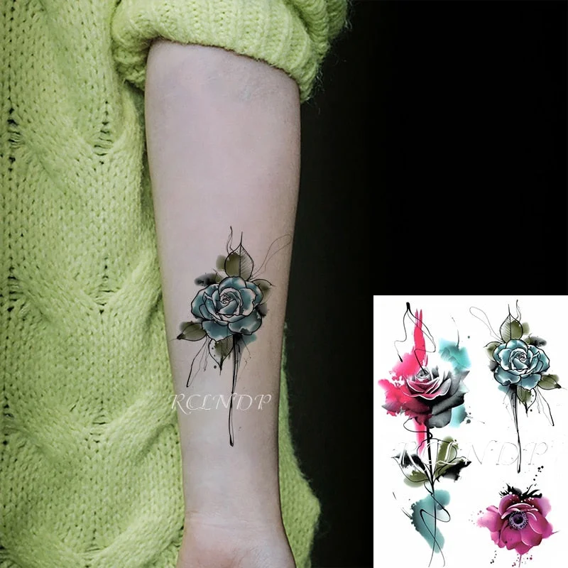 Waterproof Temporary Tattoo Sticker Butterfly Flower wing fake tatto flash tatoo tatouage temporaire waist chest for women girl