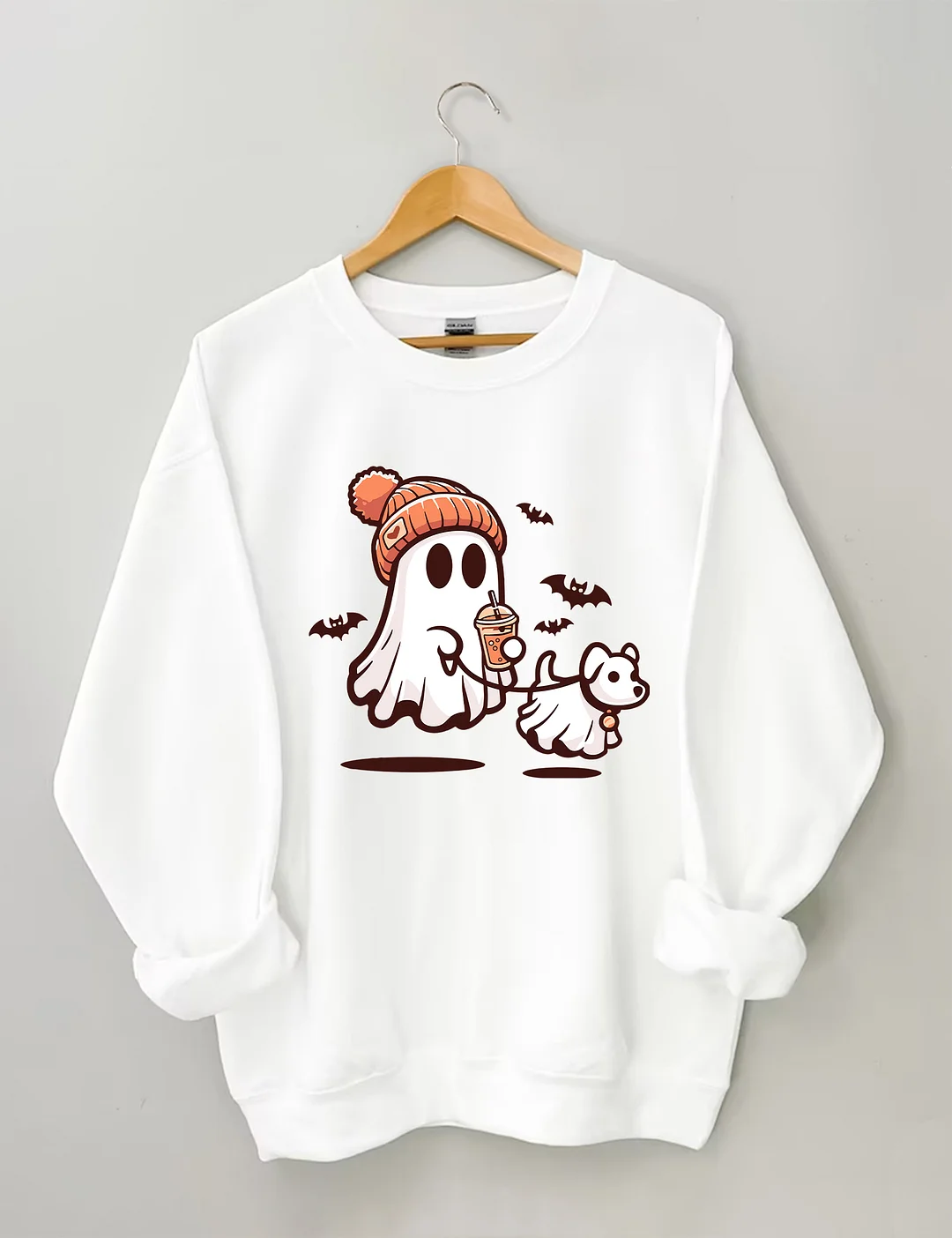 Ghost With Walking Dog Sweatshirt