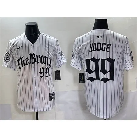 Youth New York Yankees #99 Aaron Judge White Pinstripe "Gothic Legacy Edition" Vapor Premier Limited Stitched Baseball Jersey