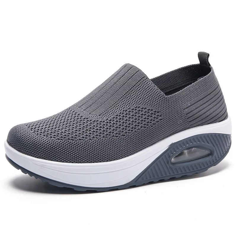 Yyvonne Rocking New Women's Shoes Thick-Soled Air Cushion Lazy Casual Sports Comfortable Shoes Breathable Soft-Soled Women's Shoes