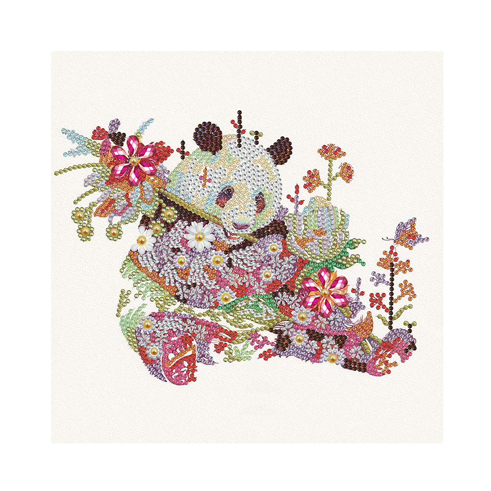 

Flower Panda - Special Shaped Diamond Painting - 30*30CM, 501 Original
