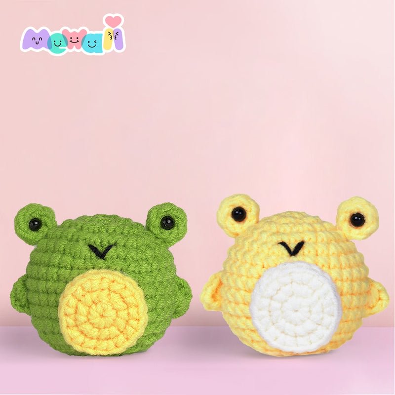 Mewaii Crochet Kits Crochet Frog For Beginners Crochet Kits with Easy Peasy Yarn-2pcs