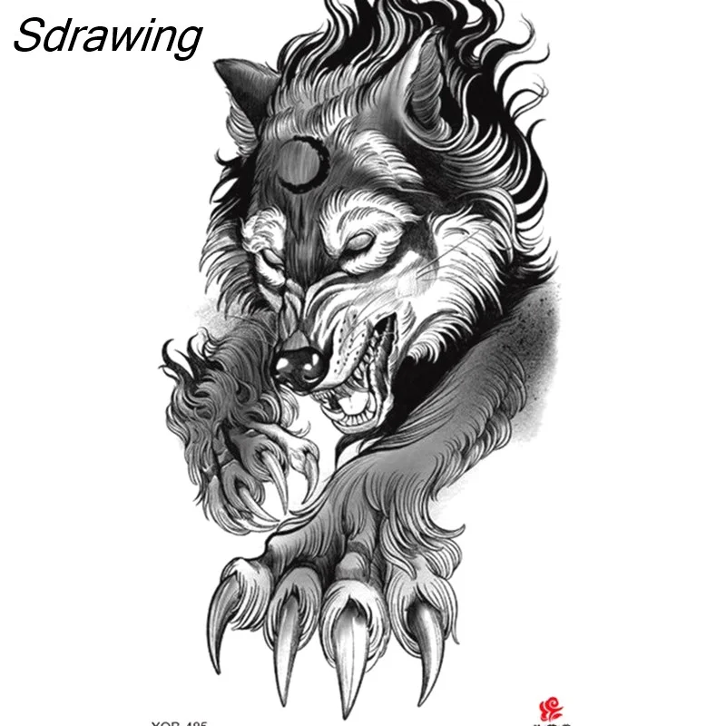 Sdrawing Waterproof Lasting Temporary Tattoo Flower Arm Tattoo Stickers Dark Hot Girl Snake Tiger Lion Fake Tattoo for Women Gifts 328-0