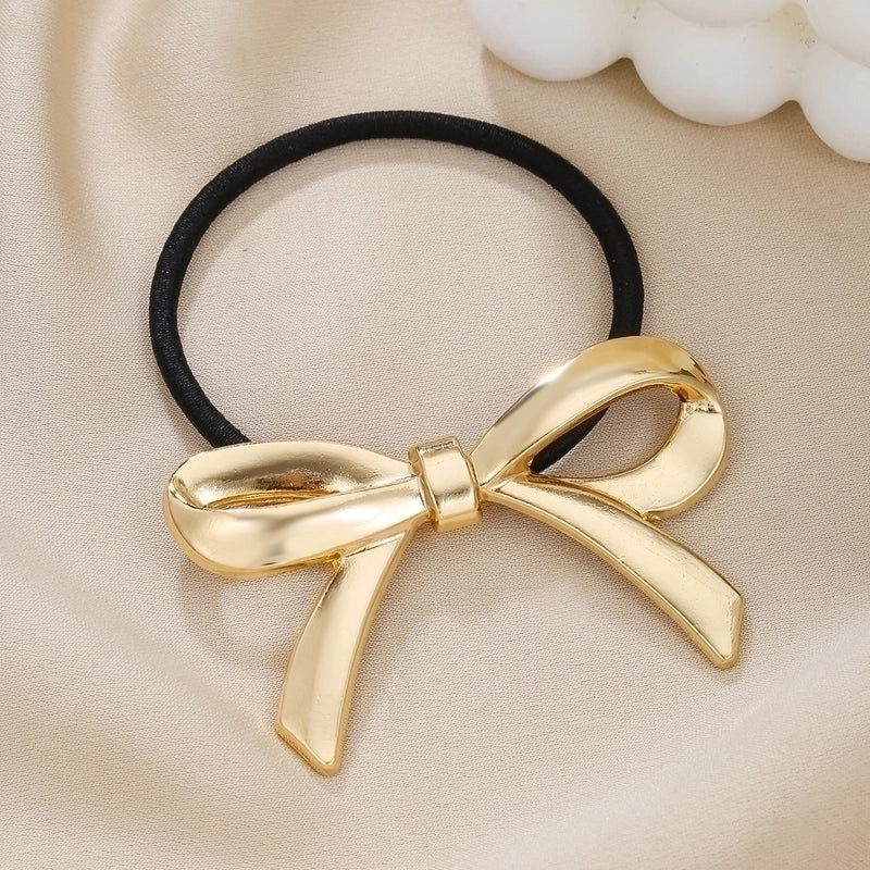 Women’s Elegant Streetwear Geometric Bow Knot Alloy Hair Tie