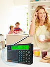 APP Control AM/FM/SW Worldband Radio 2500mAh Shortwave Longwave Radio with LCD Display Support BT TF Card Flashlight for Home Outdoor