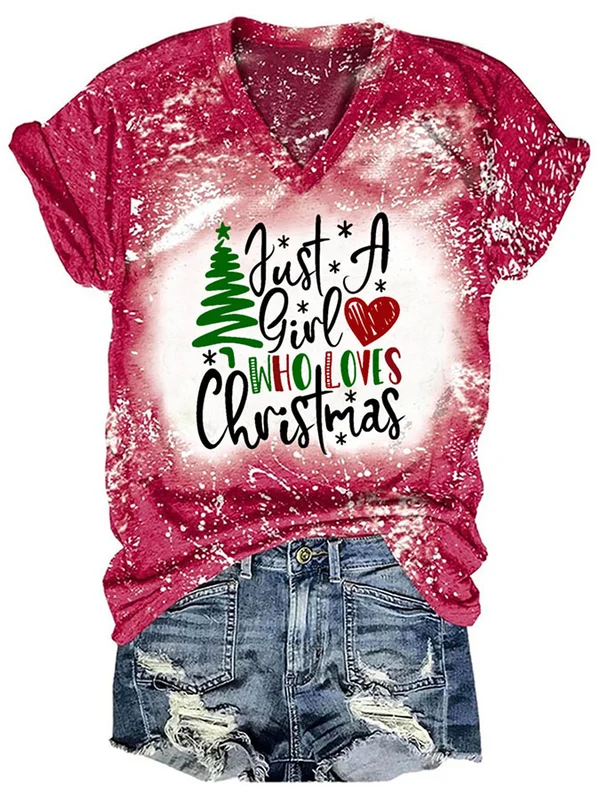 Just A Girl Who Loves Christmas Printed Tees