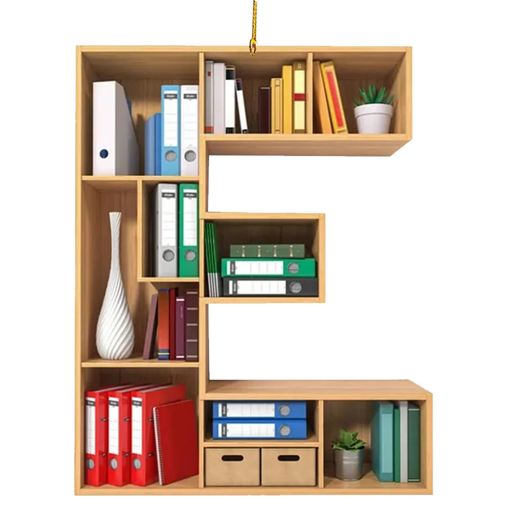 Acrylic Christmas Library Shelf Ornaments Personalized Initial Monogram Ornament