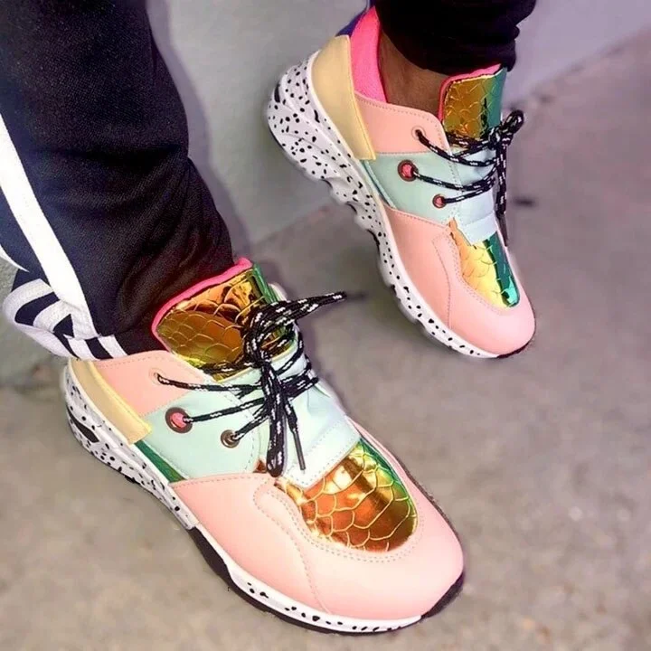 2020 New Women Sneakers Mixed Color Sequins Casual Increase Sports Shoes Comfortable Breathable Outdoor Ladies Shoes For Females