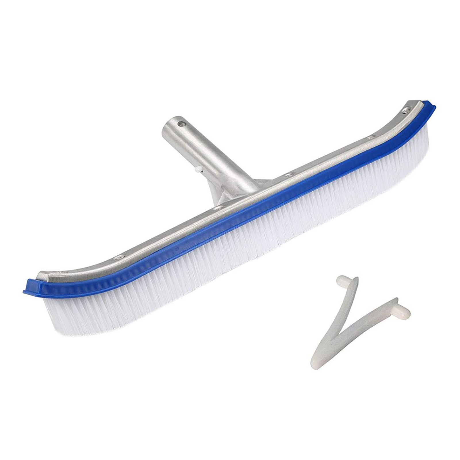 

18 inch Swimming Pool Brush Aluminum Handle and Nylon Bristles with V Clip, 501 Original