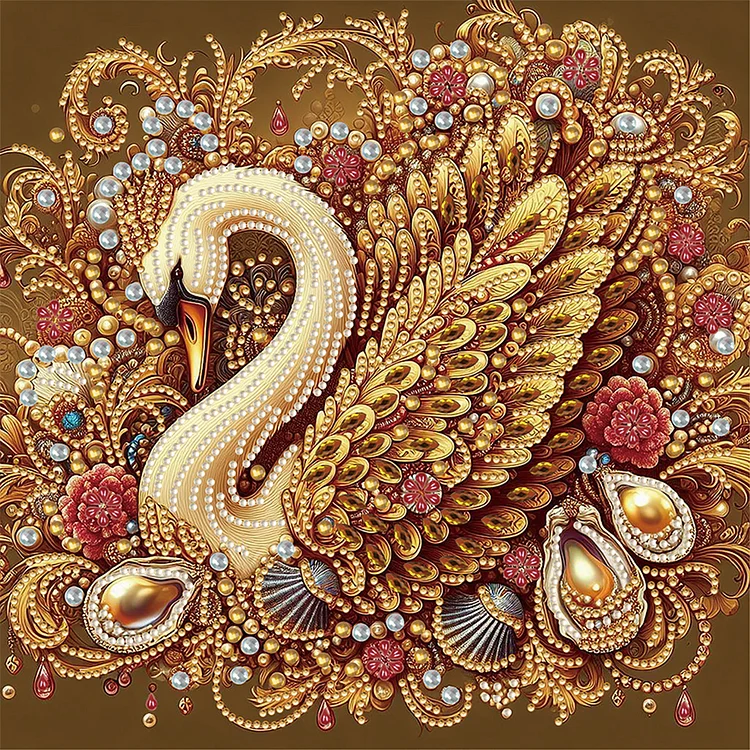 Partial Special-Shaped Diamond Painting - Swan 30*30CM