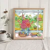 (Counted/Stamped) 14CT Vase On Windowsill-Cross Stitch 29*29cm/11.42*11.42in(Brand)